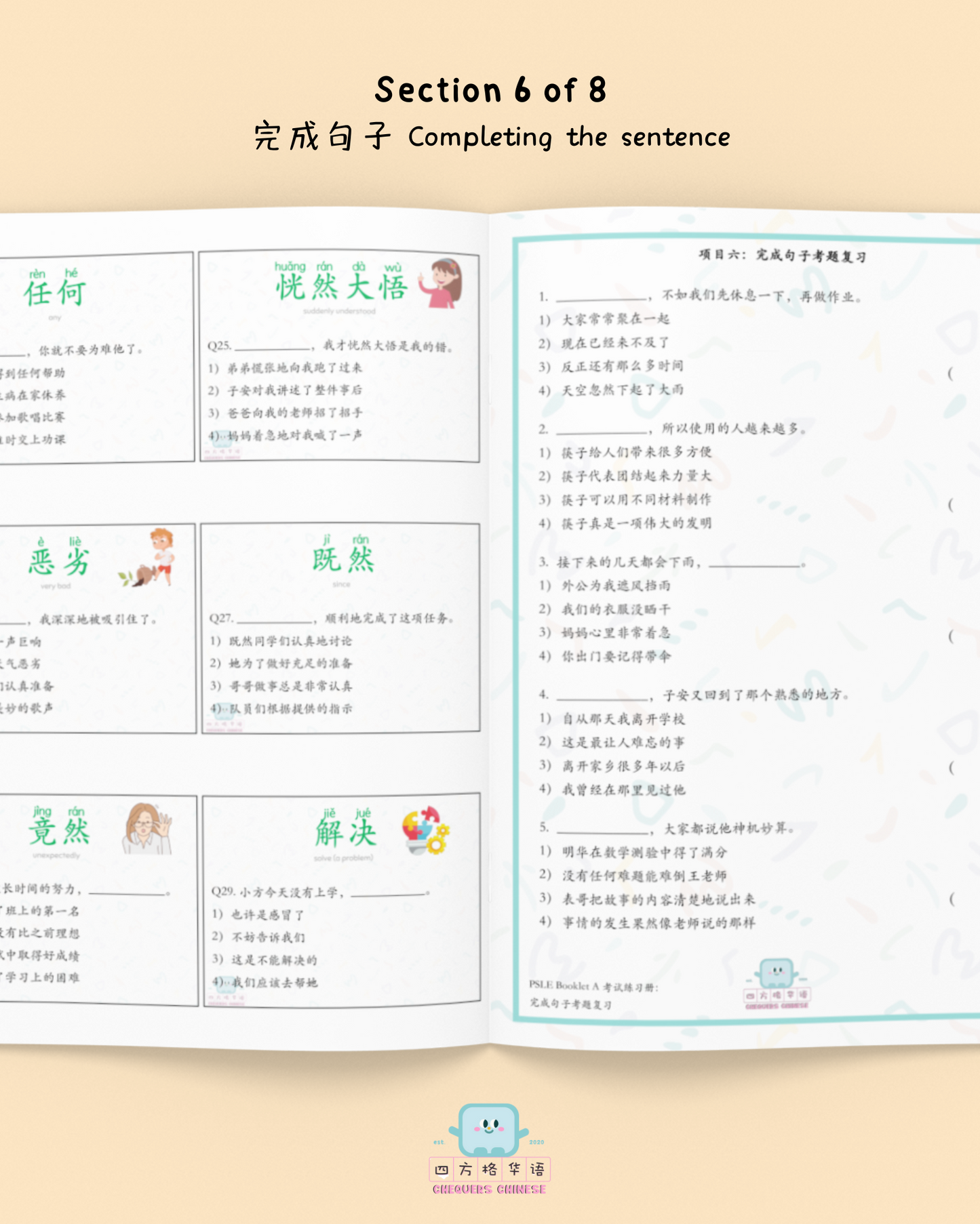 PSLE Chinese Booklet A Mastery Workbook (with conjunction cards) ONLY